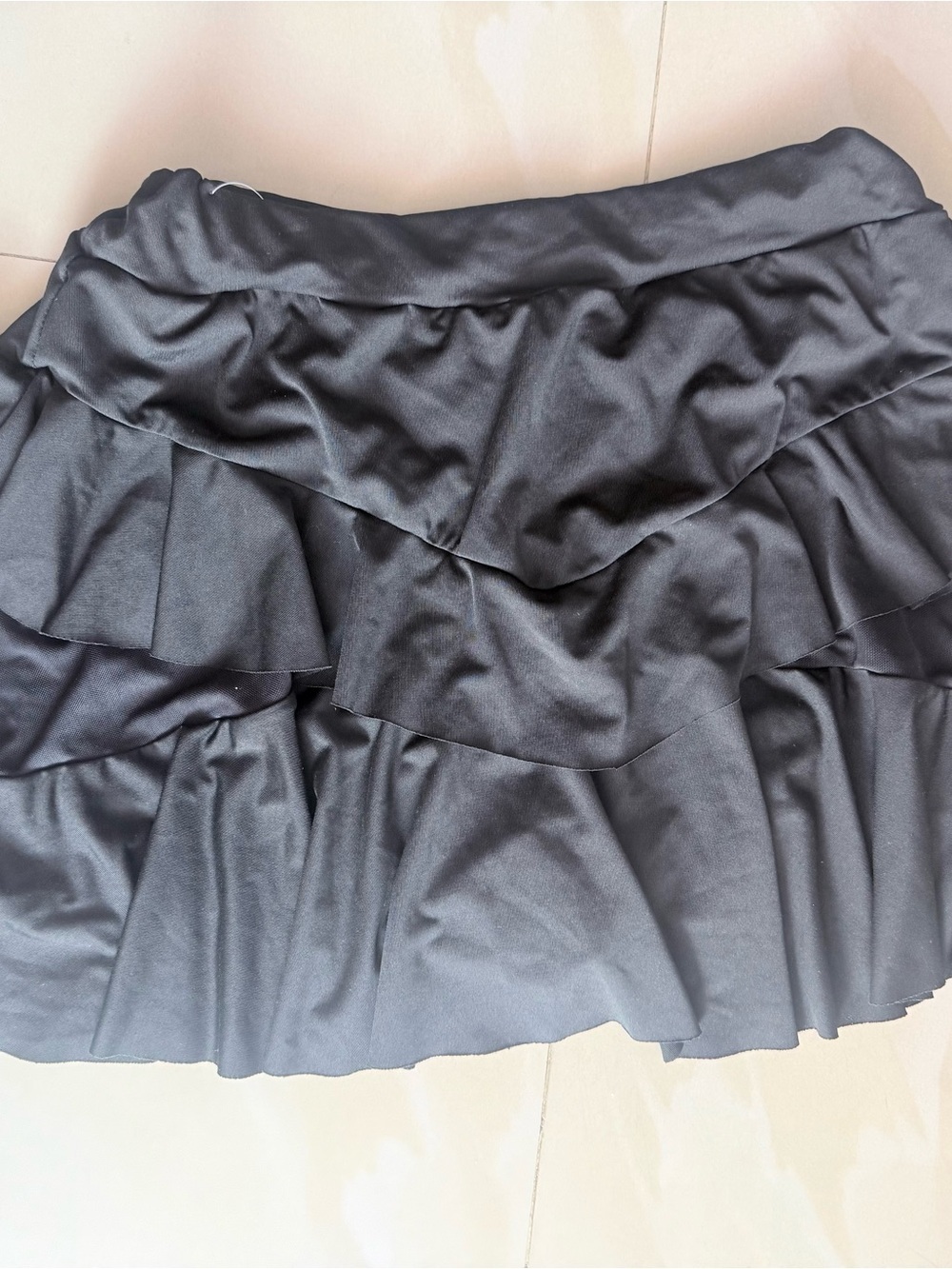 Women's Black Skort with Layered Ruffle - Picture 2 of 10